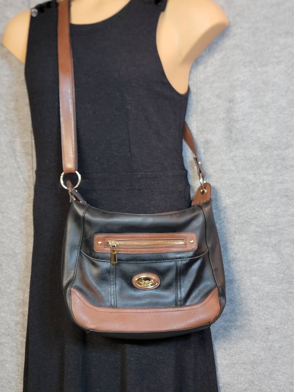 b.o.c. black Leather Crossbody Bag